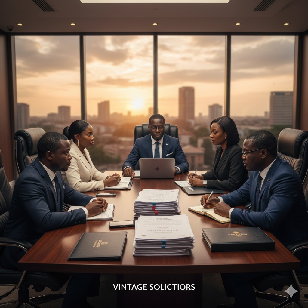 Vintage Solicitors legal team in boardroom consultation - hospitality advisory