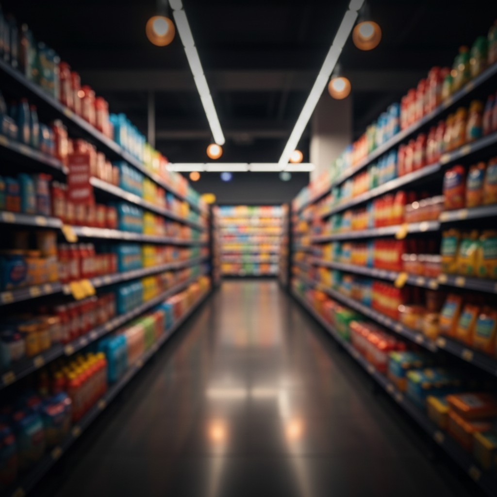 Retail store aisle with consumer goods - Vintage Solicitors